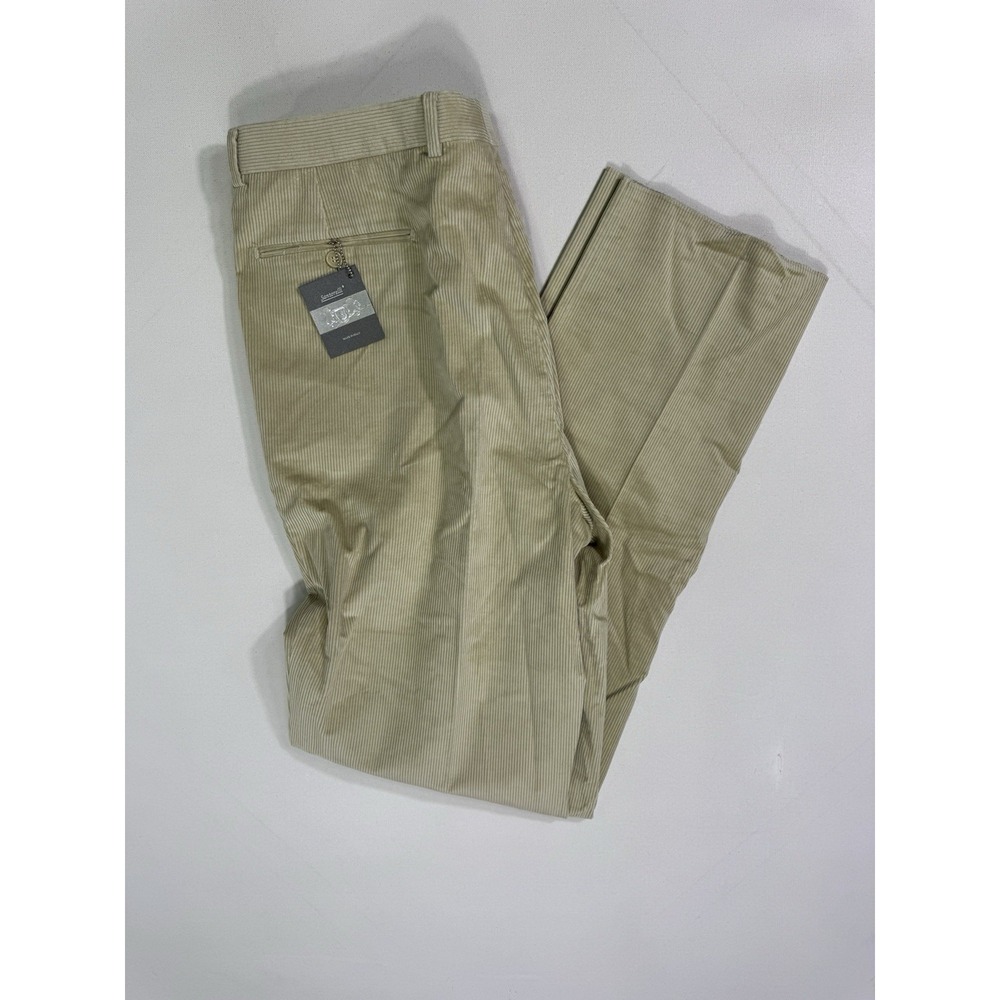 Santorelli Corduroy Pants Men's 40 UNHEMMED Pleated Wide Straight Leg Italy NWT
